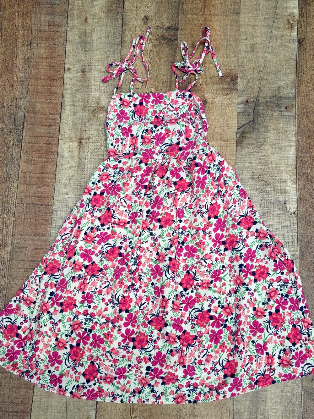Altar’d State Pink Floral Sundress with Tie Straps